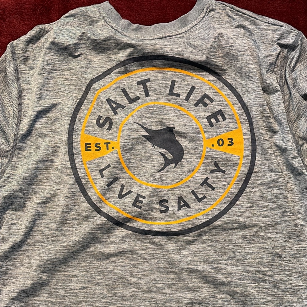 Salt Life Gray and Yellow Graphic Tee